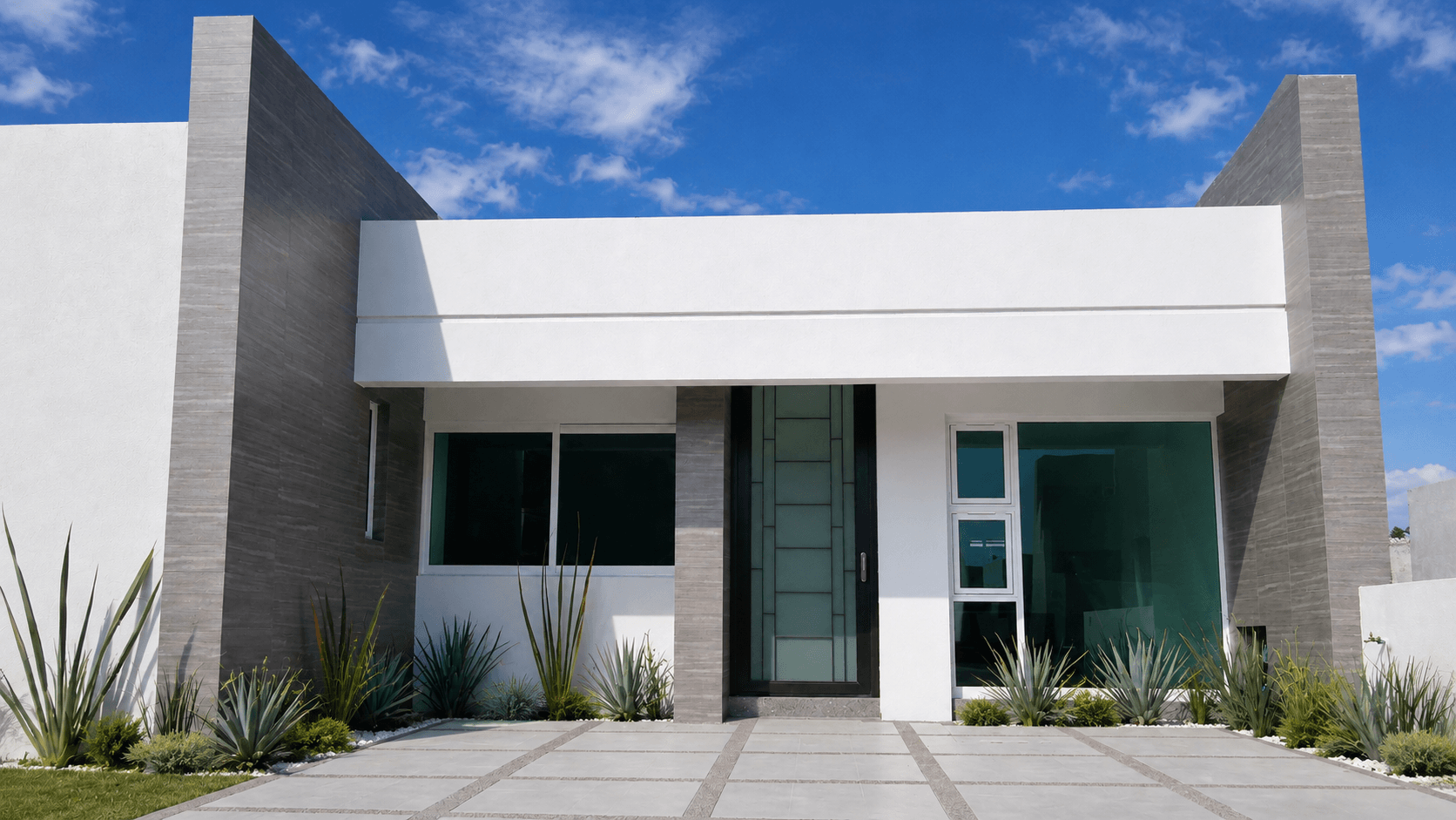 Fachada moderna de casa habitación en León